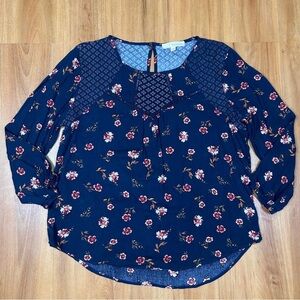 Rewind Blue Bib Collar Blouse with Buttoned Style